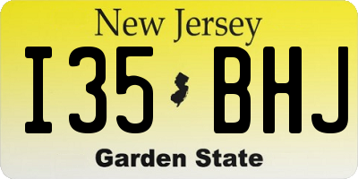 NJ license plate I35BHJ