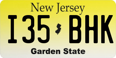 NJ license plate I35BHK