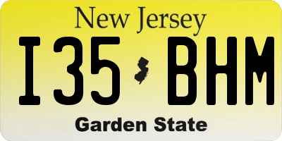 NJ license plate I35BHM