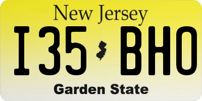 NJ license plate I35BHO