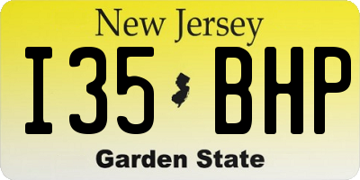 NJ license plate I35BHP