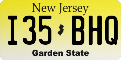 NJ license plate I35BHQ
