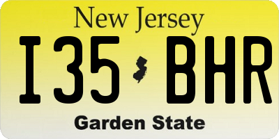 NJ license plate I35BHR