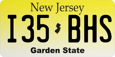 NJ license plate I35BHS
