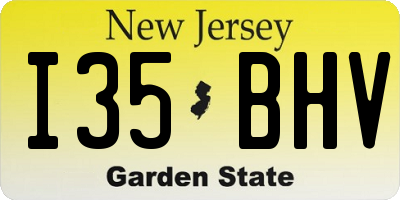 NJ license plate I35BHV