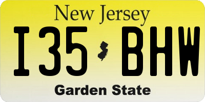 NJ license plate I35BHW