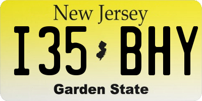 NJ license plate I35BHY