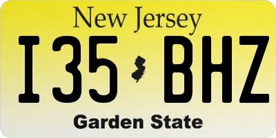 NJ license plate I35BHZ
