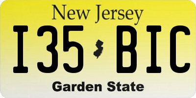 NJ license plate I35BIC