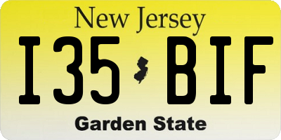 NJ license plate I35BIF