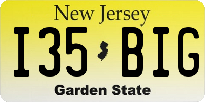 NJ license plate I35BIG