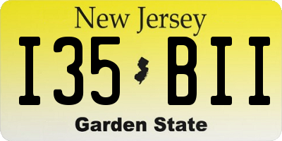 NJ license plate I35BII