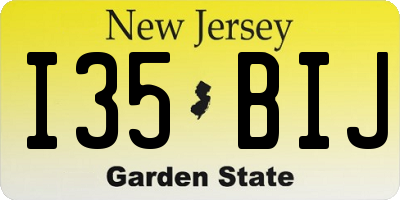 NJ license plate I35BIJ