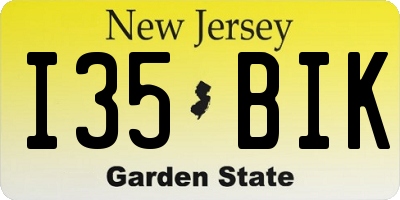 NJ license plate I35BIK