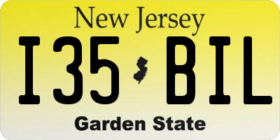 NJ license plate I35BIL