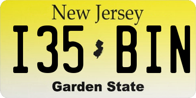 NJ license plate I35BIN