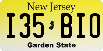 NJ license plate I35BIO
