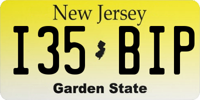 NJ license plate I35BIP