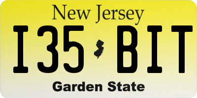 NJ license plate I35BIT