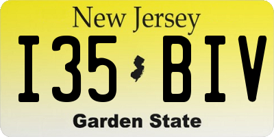 NJ license plate I35BIV
