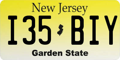 NJ license plate I35BIY
