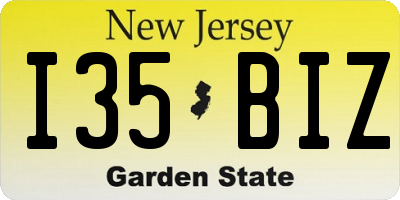 NJ license plate I35BIZ