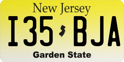 NJ license plate I35BJA