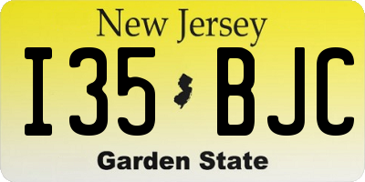 NJ license plate I35BJC