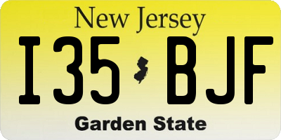 NJ license plate I35BJF