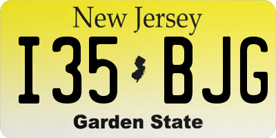 NJ license plate I35BJG