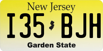 NJ license plate I35BJH