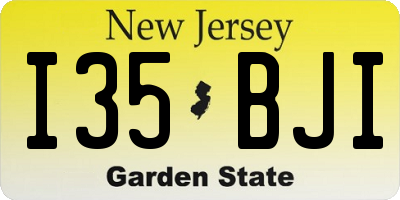 NJ license plate I35BJI