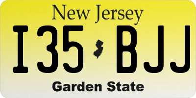 NJ license plate I35BJJ
