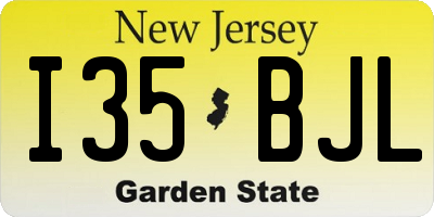 NJ license plate I35BJL