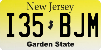NJ license plate I35BJM