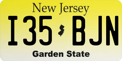 NJ license plate I35BJN