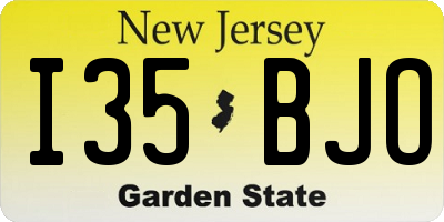 NJ license plate I35BJO