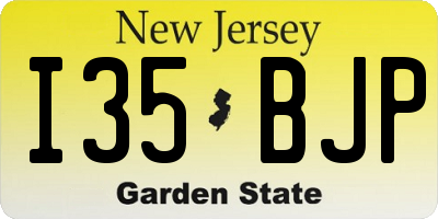 NJ license plate I35BJP