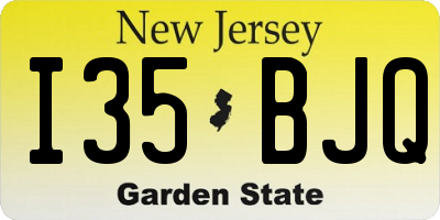 NJ license plate I35BJQ