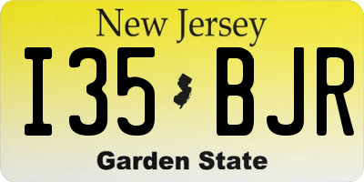 NJ license plate I35BJR