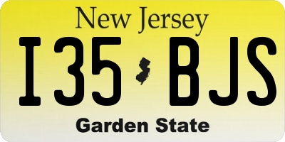 NJ license plate I35BJS
