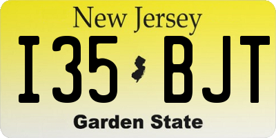 NJ license plate I35BJT