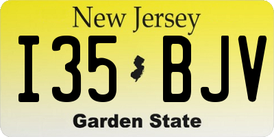 NJ license plate I35BJV