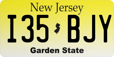 NJ license plate I35BJY