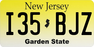 NJ license plate I35BJZ