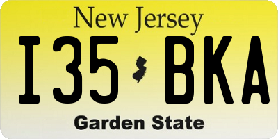 NJ license plate I35BKA