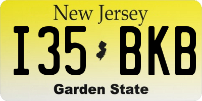 NJ license plate I35BKB