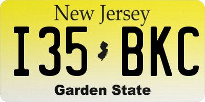NJ license plate I35BKC