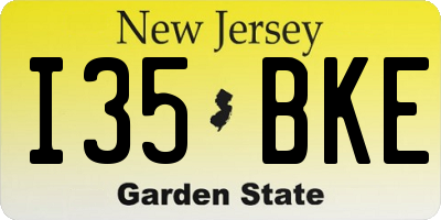 NJ license plate I35BKE