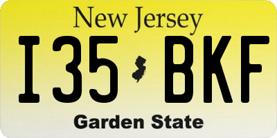 NJ license plate I35BKF
